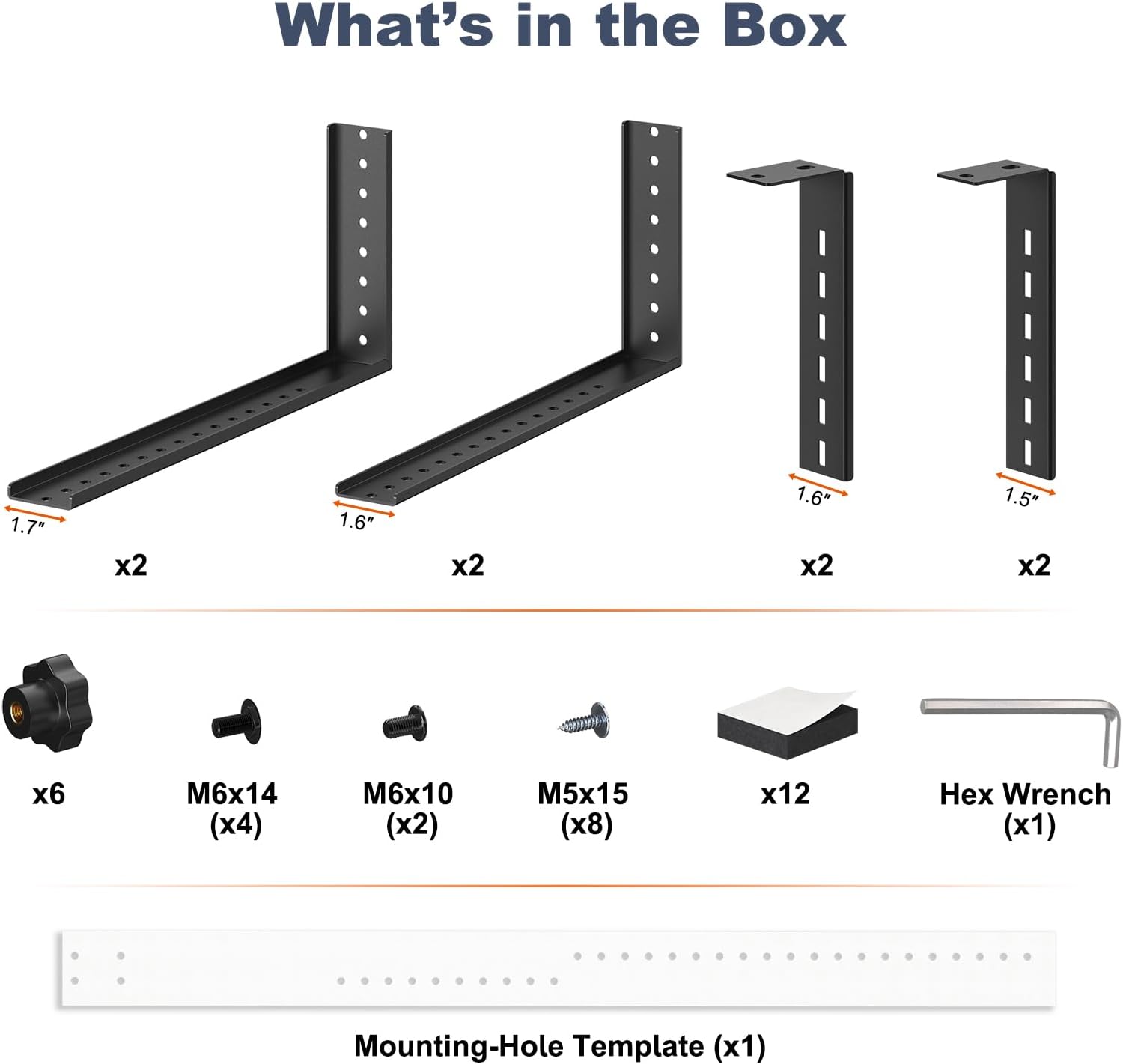 Indhold i PUTORSEN-pakken med montering til skrivebords-pc