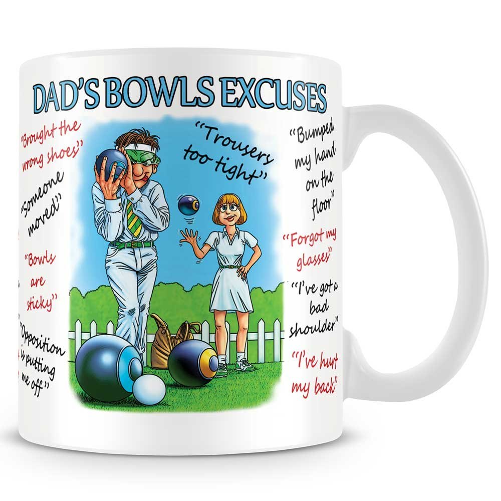 Personalised4u Dads Bowls Excuses Funny Ceramic Coffee Mug – (Dads)