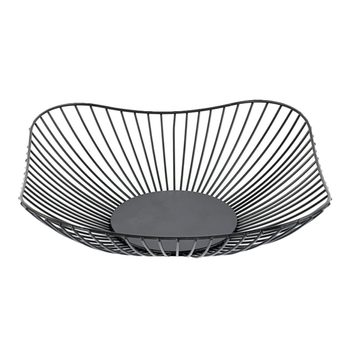 Cesta de almacenaje de hierro negro con diseño de apertura grande multifuncional para cocina