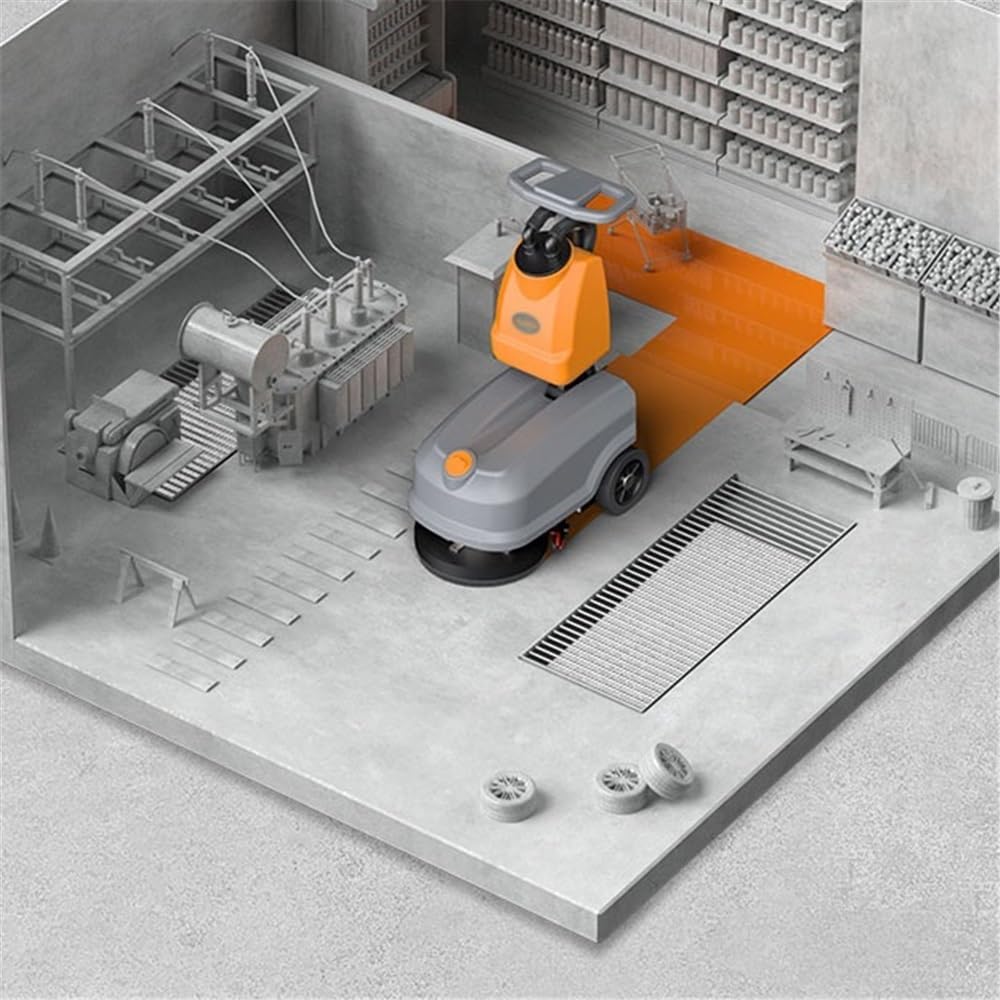 Spazzatrice per Pavimenti Lavasciuga Pavimenti a Spinta Manuale Commerciale, Industriale, Fabbrica, Officina, Ristorante, Centro Commerciale, proprietà, mocio aspirante