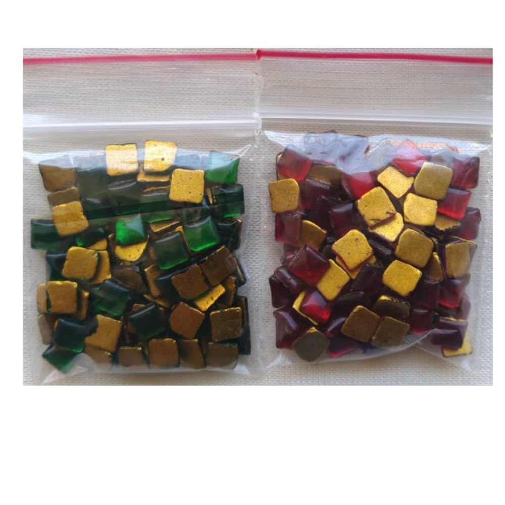 Tanjore Painting kundan Stones Square 5 MM Red and Green (100 Stones per Pack) (5 X 5)-image-33