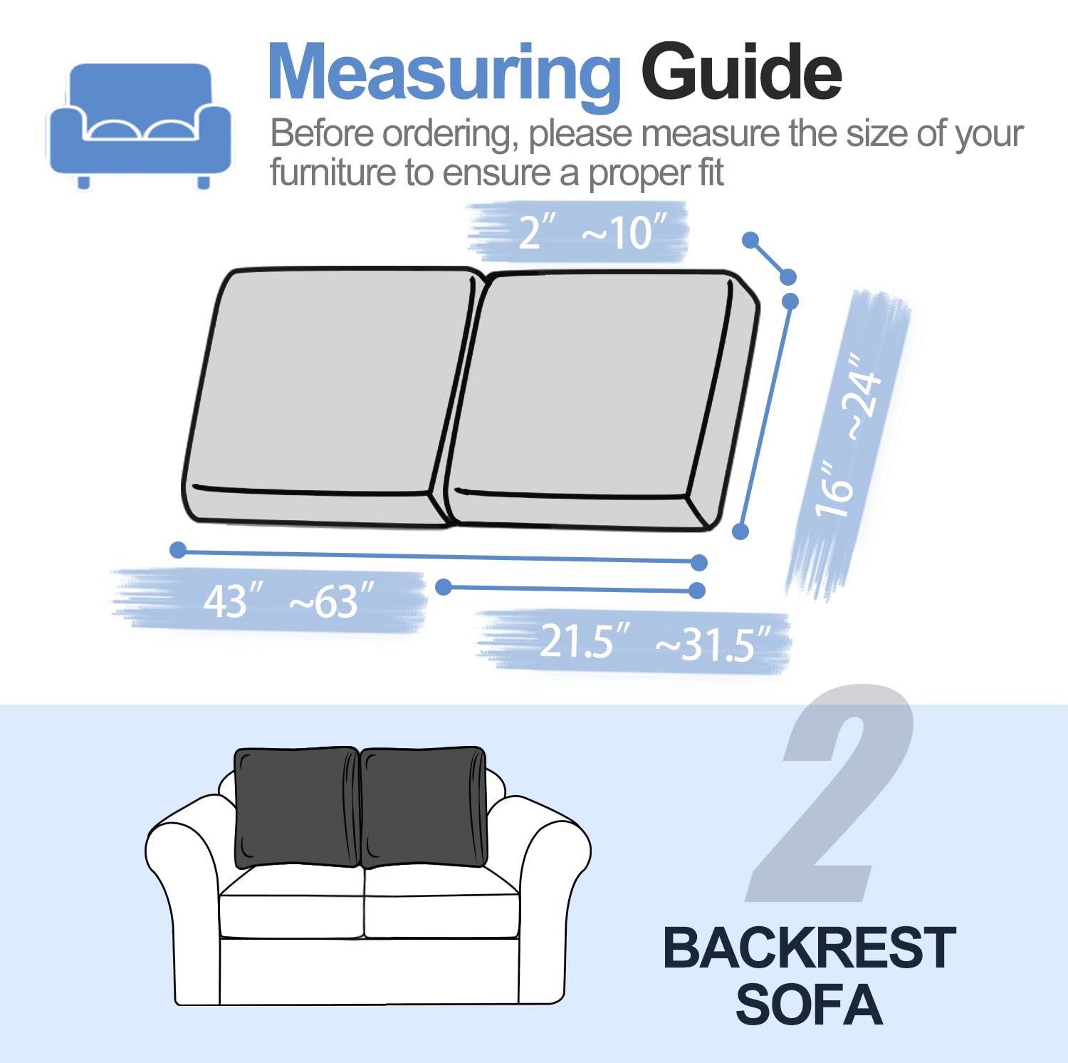 WEYOND Chenille Individual Sofa Cushion Covers, Washable Stretch Sofa Covers for 2/3 Seater and L Shaped Sectional Sofas - Image 4