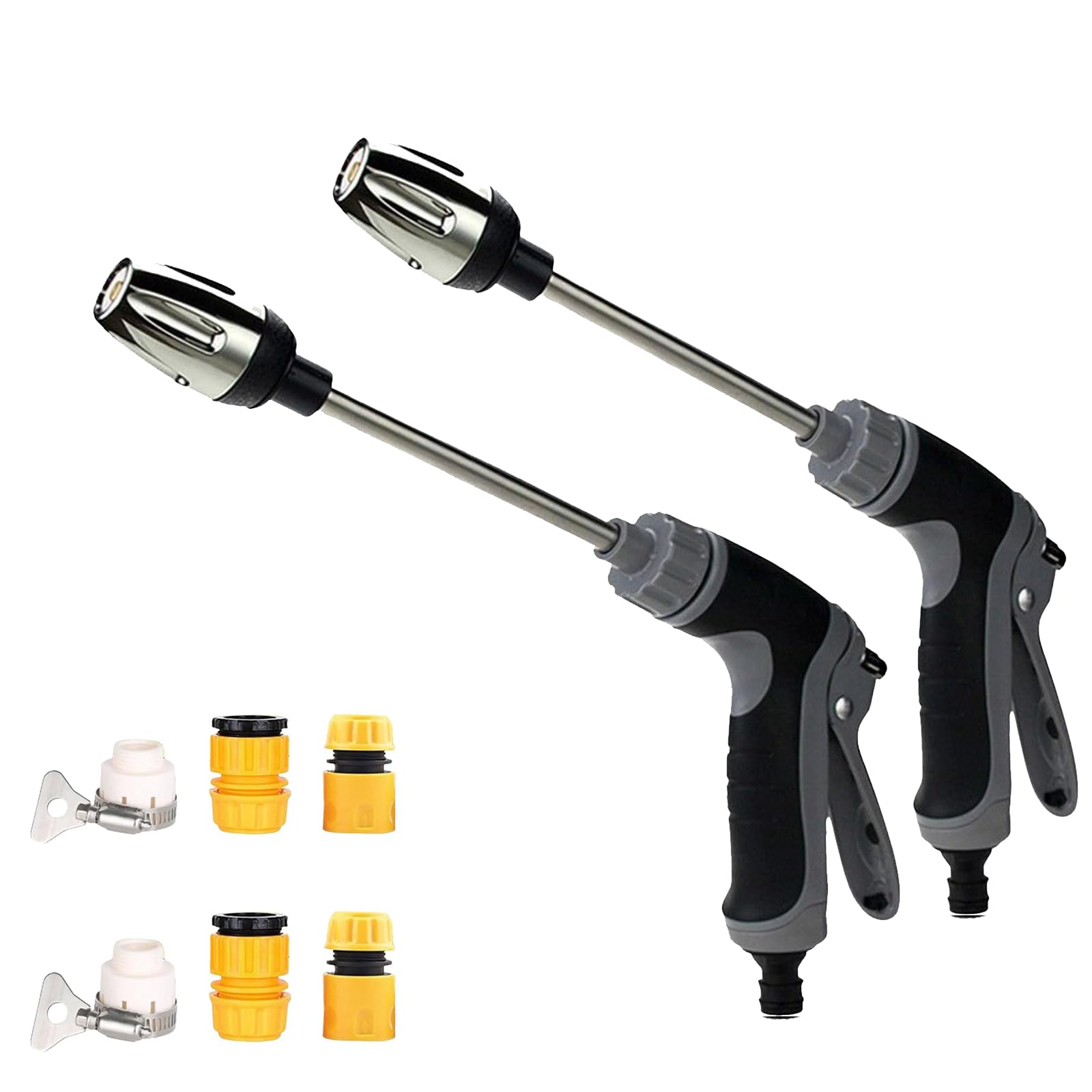 Waterblltz Pressure Washer, 2025 Upgraded Waterblitz Power Washer, High Pressure Hose Attachment, Hose Nozzle Various Spray Effects, Fits Almost Any Garden Hose (2pcs Black)