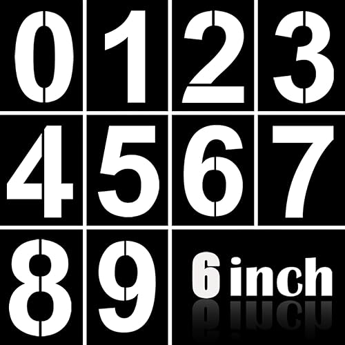 Vista 19 de Juego de plantillas de números grandes de 8 pulgadas, juego de plantillas de números de dirección de 0 a 9, plantillas de pintura de números de 7.9