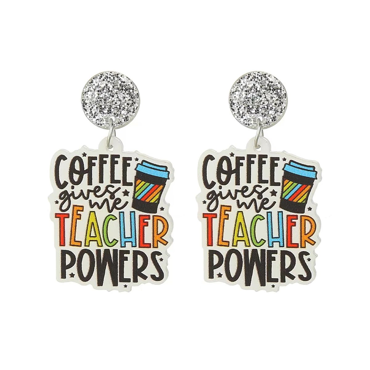 yfstyle Acrylic Teacher Earrings for Women Back to School Earring for Teacher's Day Lightweight Dangle Earrings for Teachers Heart Apple Rainbow Shaped Gifts from Students Teacher's Day Earrings