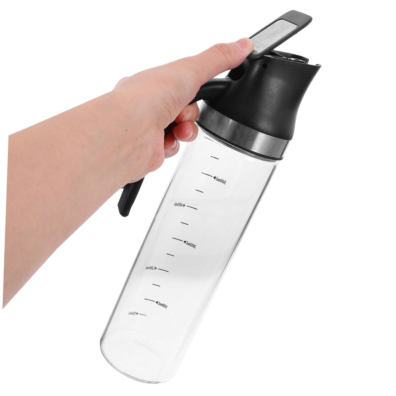 Aceitera de Vidrio con Apertura Automática y Tapa de Acero Inoxidable