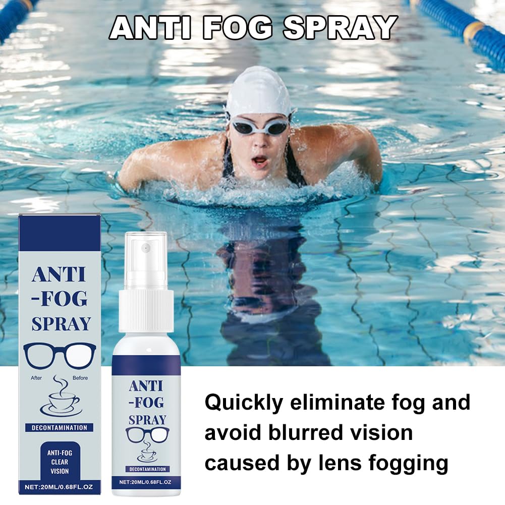 Spray Antiappannante Occhialini,20ml Anti Fog Spray,Spray Antiappannamento,Spray Anti-Appannamento per Occhiali,per Maschere Sub e Occhialini Nuoto