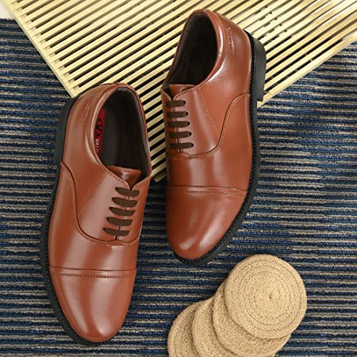 Image of VALENTINO Men?s Genuine Leather Oxford Police Shoes | Formal Lace-Up Derby Uniform Shoes | Size UK 5 - UK 12