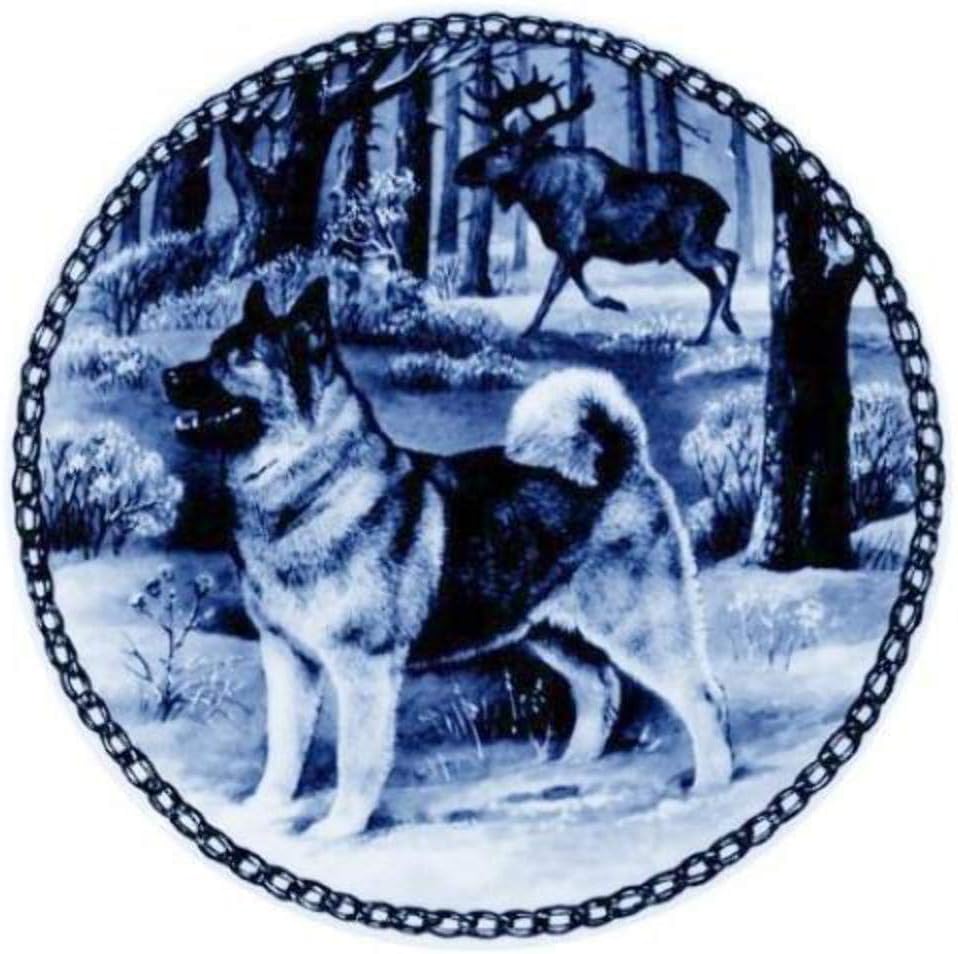 Norwegian Elkhound Dog Porcelain Plate For all Dog Lovers Size 7.61 inches