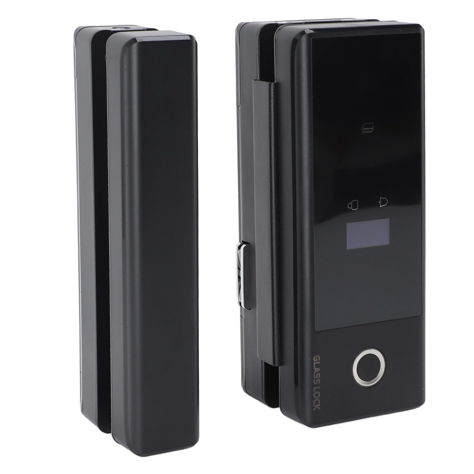 Cerradura Inteligente para Puerta de Vidrio, 5 en 1 Desbloqueo Remoto con Llave de Tarjeta de Contraseña de Huella Dactilar, con Timbre de Alarma de Contraseña Virtual Tipo C Carga de