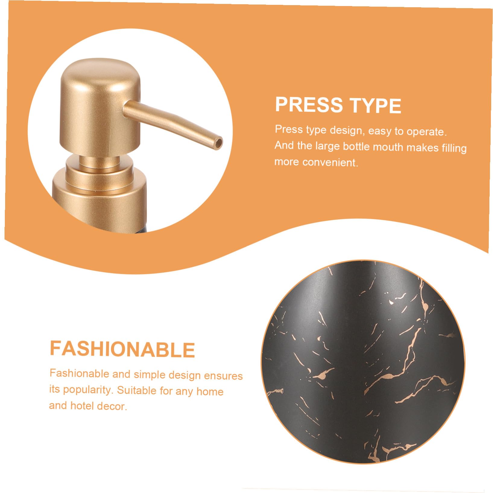 POPETPOP Distributore di Sapone per Mani Flacone Pressione Riutilizzabile Contenitore di Shampoo Vuoto in Ceramica Distributore di Lozione Manuale per Bagno Bottiglie da Appoggio