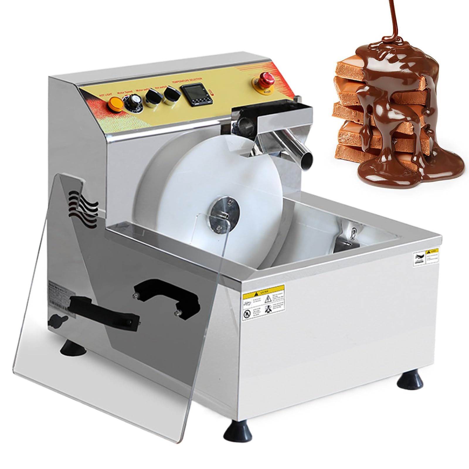 YXYLJOZ Commercial Chocolate Fountain Machine, Chocolate Melting Tempering Machine, Commercial Hot Chocolate Heater, 12.4L Vibration