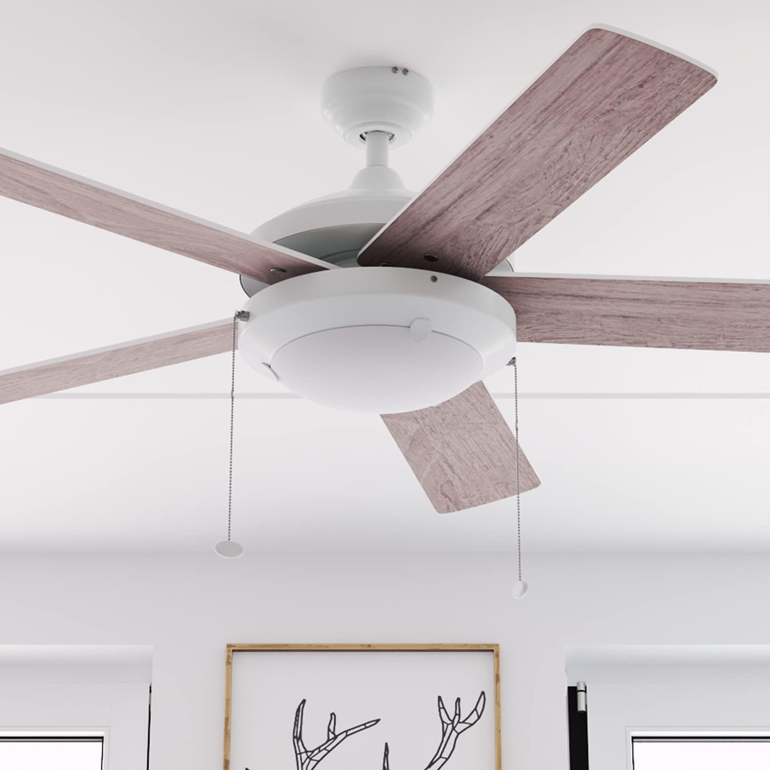 Bіg Sаlе Prominence Home 80101-01 Bolivar LED Ceiling Fan, Modern Farmhouse, 52” Dual-Finish Blades, White
