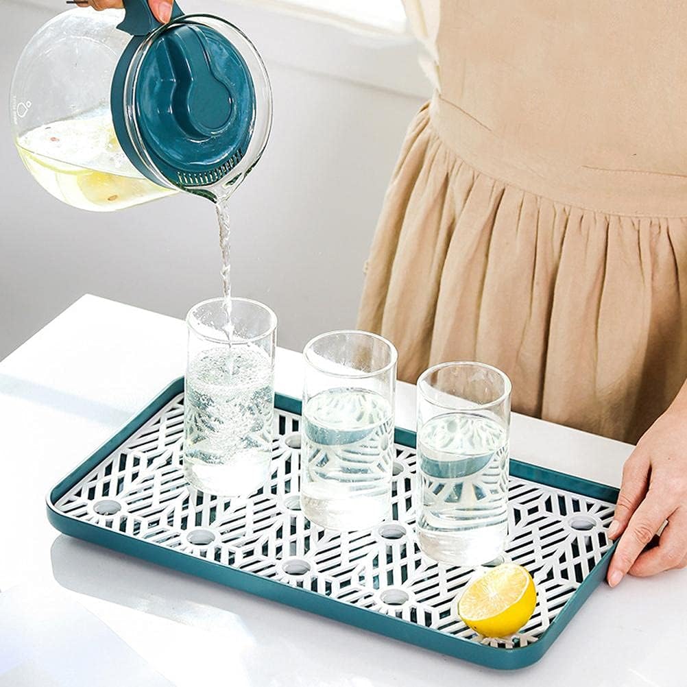 Horoper Water Bottle Drying Rack - Cup Drying Rack, Kitchen Storage Organizer Shelf for Drinking Glass Bottle Bowls Coffee Mugs Wine Glass (Green)