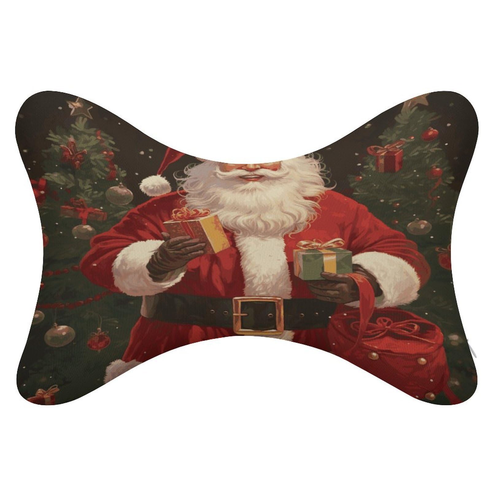 Khauerbc Style Santa Claus Car Headrest Pillow - 2 Pack,Neck Pillow With Washable Removable Cover,Car Travel Pillow For Car Bus Truck Driving Comfort