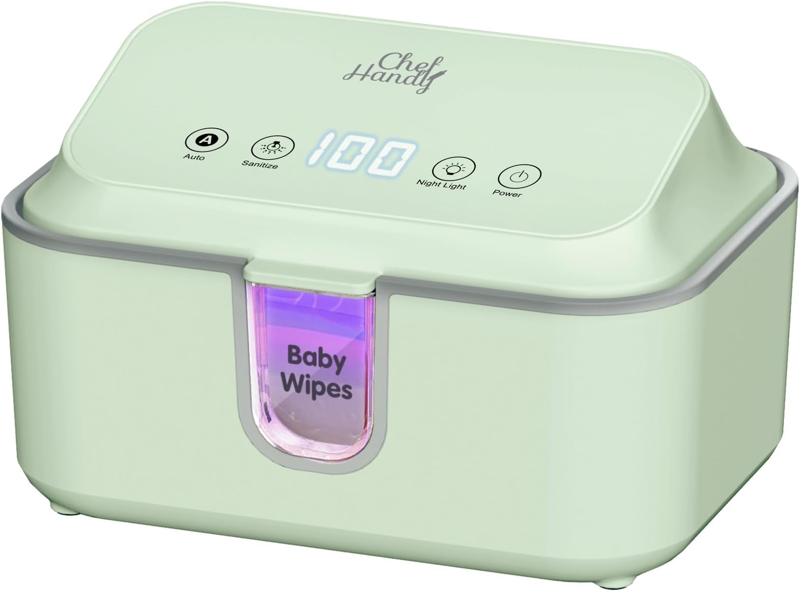 chefhandyBaby Wipe Warmer, Wipe Warmer and Baby Wet Wipes Dispenser with UV Light Sanitizer,Baby Wipes Warmer for Babies,3 Heat Modes,Night Light,Heating Silence,Large Capacity Wipes Warmer (Green)
