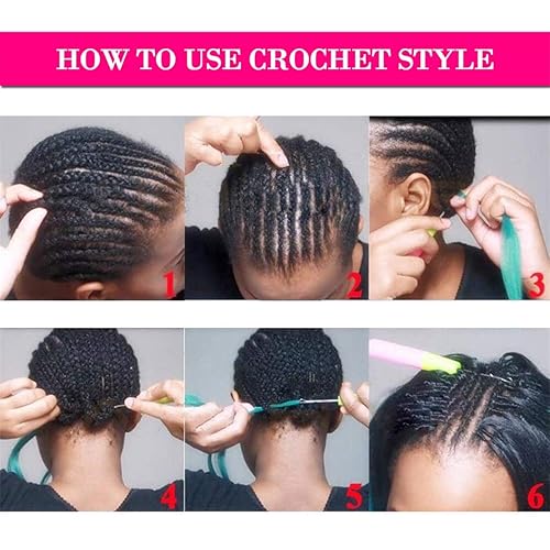 Miniatura 8 de Liang Dian Cabello trenzado preestirado de 22 pulgadas, 6 paquetes de extensiones de cabello sintético con ajuste de agua caliente (1B3027)