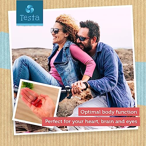 Testa Omega 3 Vegan Krill Supplement-1000Mg Softgels, 2 Times More Omega-3, Dha, Epa, Astaxanthin, Phospholipids - Heart, Brain, Eye, Joint Support - Not From Fish, Algae Source - 60 Softgels #TOP3