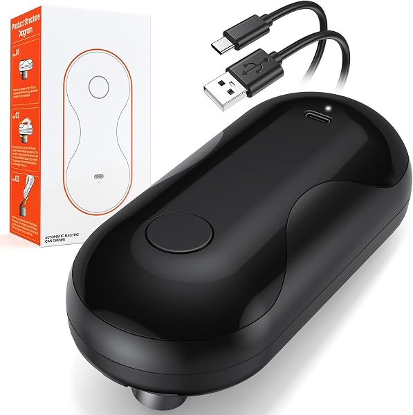 Electric Can Opener, Auto-Stop, Rechargeable, Side-Cut Smooth Edge, Hands Free Automatic Can Opener for Seniors & Arthritis Patients (Orange) - 1
