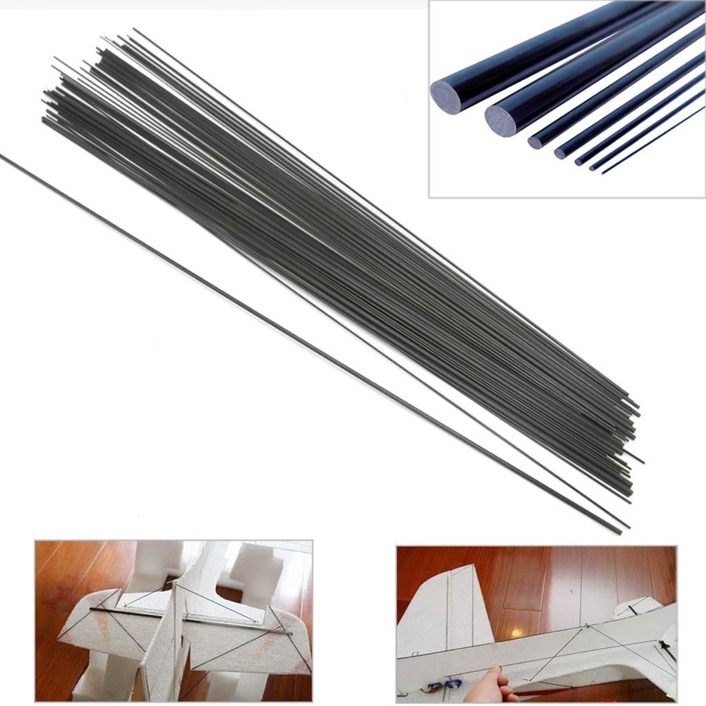 Kit di aste in fibra di carbonio da 16 pezzi for tubo alare di aereo RC, braccio quadricottero, costruzioni fai-da-te(10 MM)