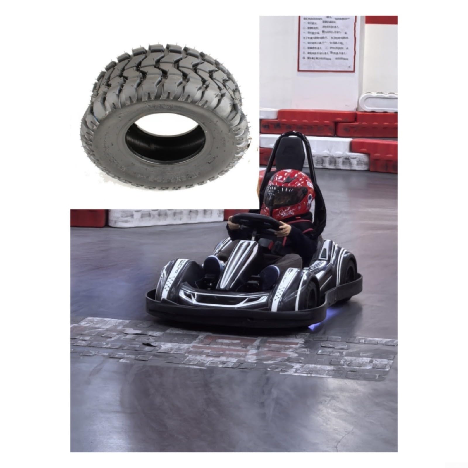 RichVibe 4PR Off-Road Tubeless para neumático 18x7-8 Go Kart Beach Buy UTV, para rueda de vacío con resistencia a pinchazos y tracción mejoradas