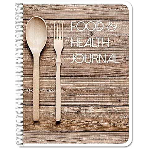 BookFactory Food and Health Journal/Food Diary/Fitness Journal Notebook, 186 Pages - 8 1/2" x 11" Durable Thick Translucent Cover, Wire-O Binding (JOU-186-7CW-(FoodJournal)) Cover