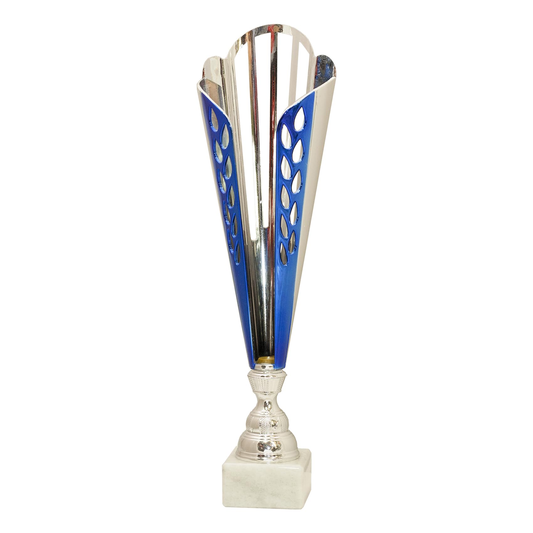Coppa Argento e Blu Altezza 33,00 cm. Targhetta Personalizzata Omaggio