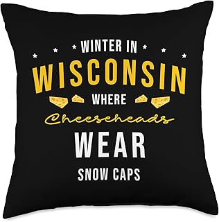 Winter In Wisconsin: Where Cheeseheads Wear Snow Caps Throw Pillow
