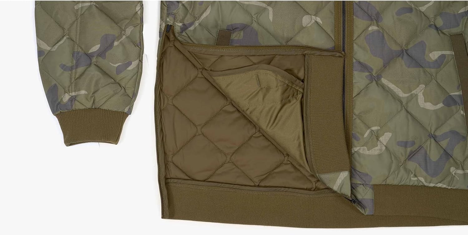 VIKTOS Men's Operatus Camo Insulated Warm Lightweight Full Zip Quilted Tactical Outdoor Casual Jacket with Drawstring Hood