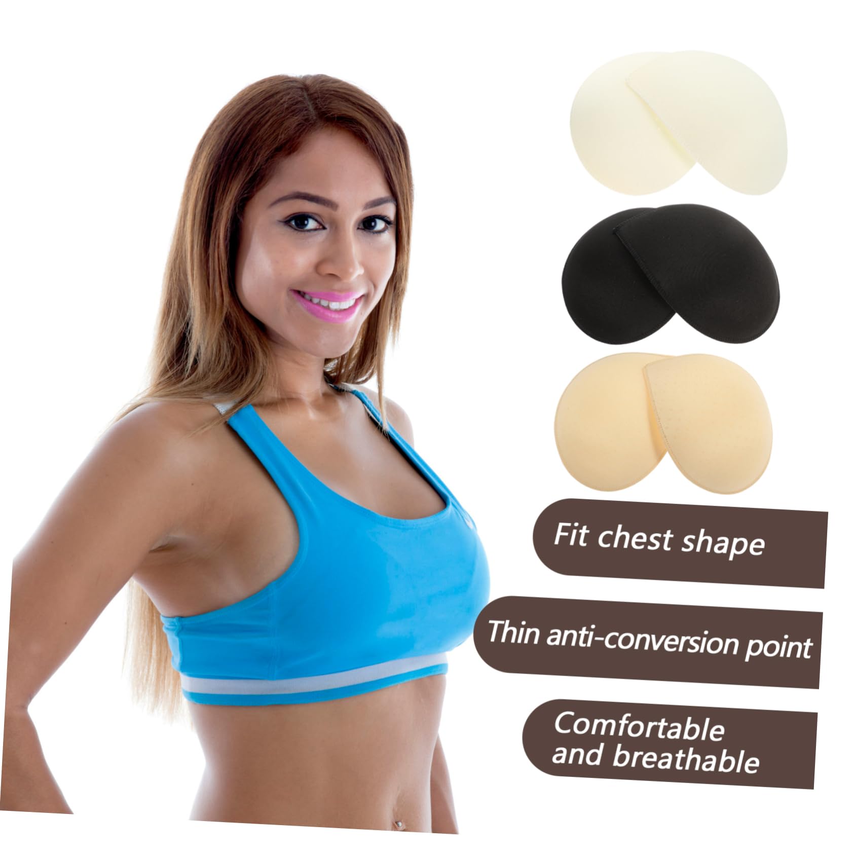 Holibanna 6pares Almohadillas Para Sujetador Deportivo Inserciones De Esponja De Almohadillas Invisibles Para Traje De Baño y Yoga