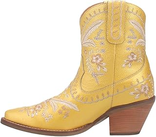 دنجو Dingo Womens Primrose Floral Snip Toe Casual Boots Ankle Mid Heel 2-3" - Silver