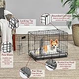MidWest Homes for Pets XS LifeStages Double Door 22-Inch Folding Dog Crate, Enhanced Security, Includes Leak-Proof Pan, Divider Panel, Handle, Rubber Feet
