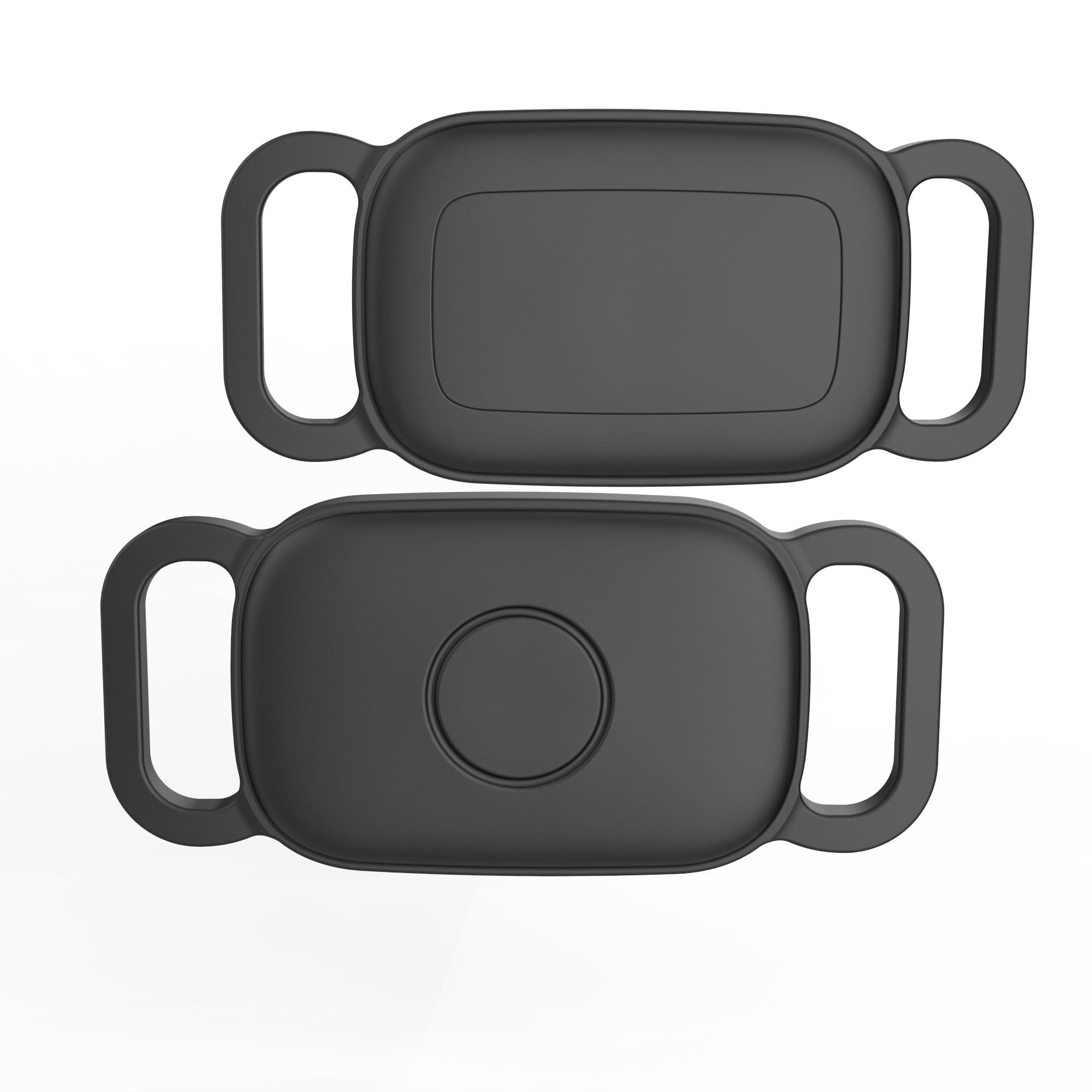 [2 Pack] Dog Collar Holder for Tile Pro 2024 Tracker, Waterproof Silicone case for Tile Life360 pro, Durable Flexible Scratch Resistant Cover Finder for pet cat Necklace Accessories(Black/Black)