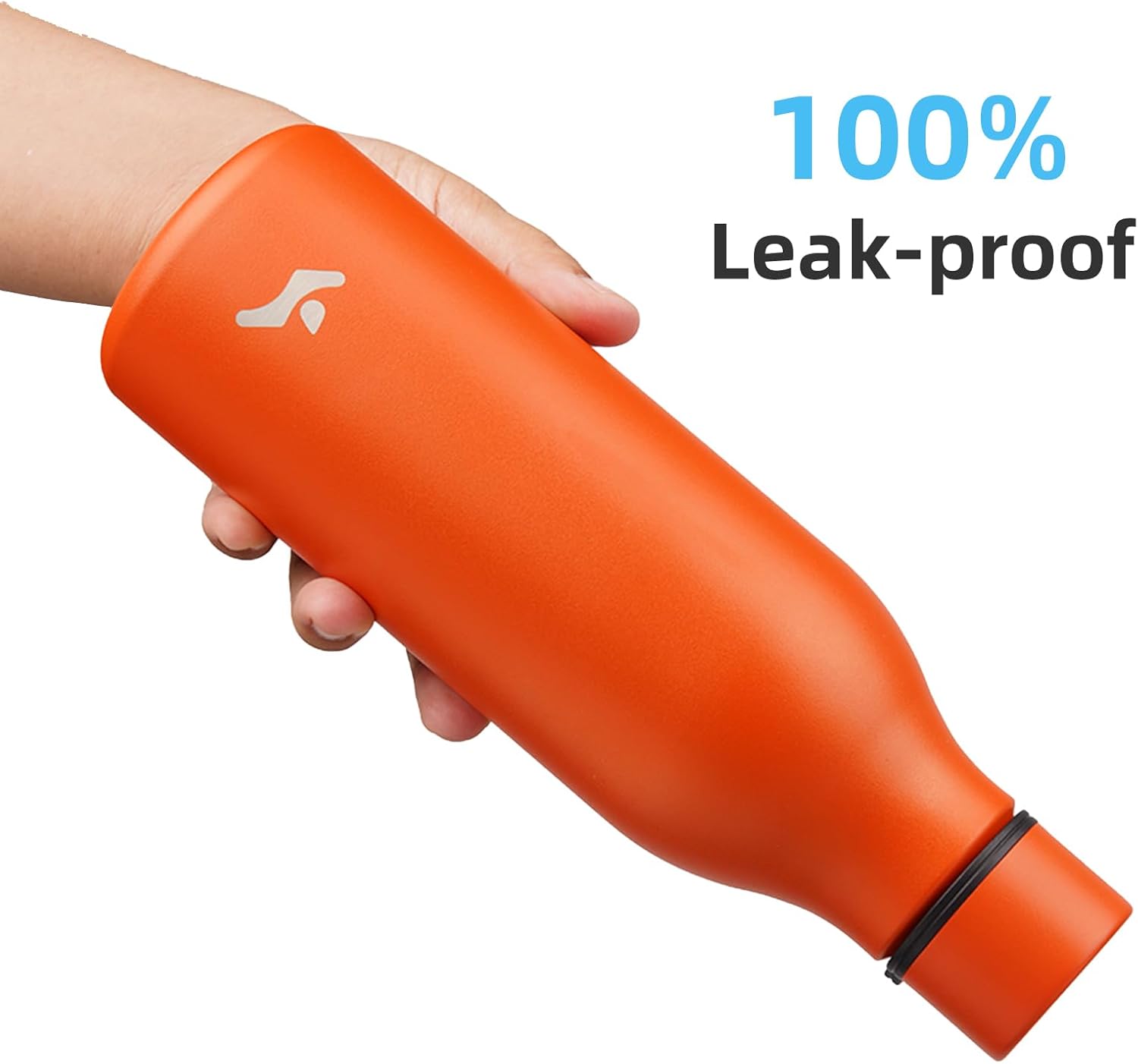 Insulated Water Bottle with Strap,18 oz Double Wall Stainless Steel Vacuum Bottles Metal Water Flask,Orange - Image 5