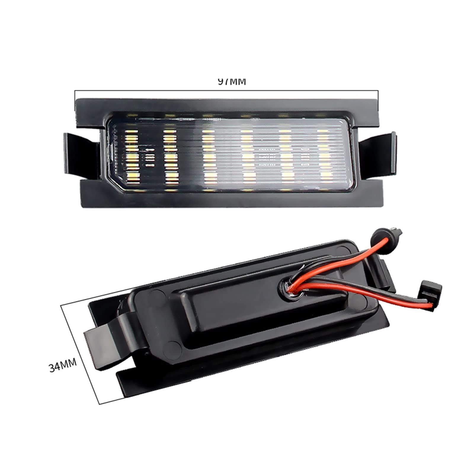Luz de la placa del auto 2 Uds Luz - Para Matrícula De Coche Canbus Sin Error Para I30 Accent Elantra GT Hatchback Para PRO Ceed 6500K Lámpara Blanca