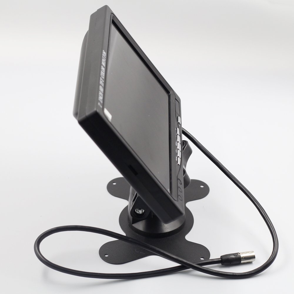 Monitor TFT LCD 7" Pollici A Colori HD con Ingressi HDMI/RCA + AV + VGA - per Telecamera di SORVEGLIANZA E per POGGIATESTA Auto con PULSANTIERA