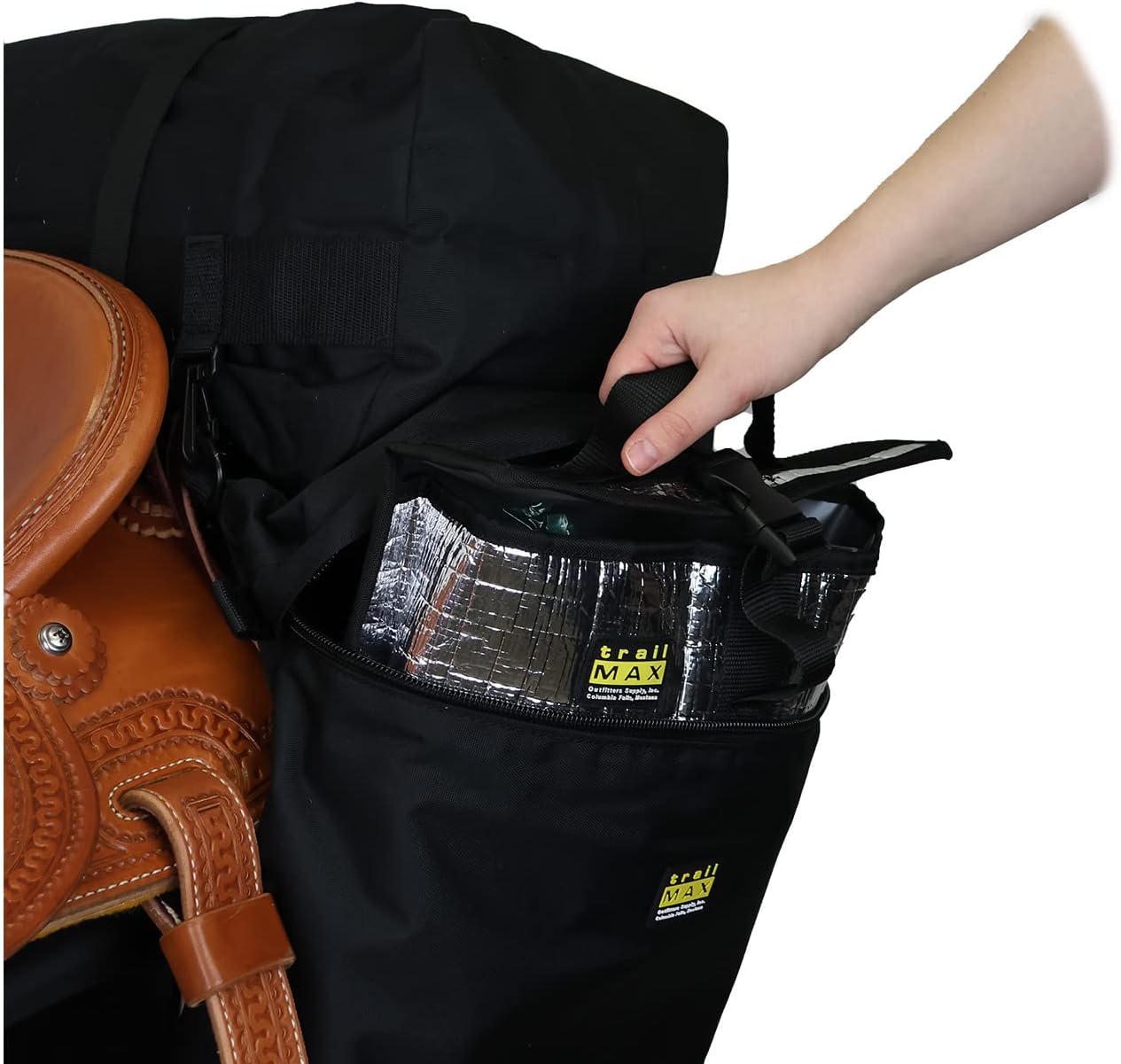 TrailMax Large Overnighter Saddlebag Bundle; Set of Horn Bags, Cantle Bag, Saddle Bag; Combo Horn, Saddle Bag, Detachable Cantle, Saddle Bag Bundle for Western & Endurance Saddles, Insulated Grab-and-