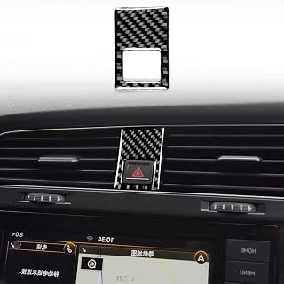 Carbon Fiber Car Interior Accessories Central Emergency Light Safety Prompt Button Cover Trim For VW Golf 7 GTI R GTE GTD MK7 2013-2017(Right drive)