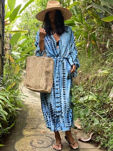 Image of Kaftan Dresses for Women Plus Size Summer Beach Dress with Print and Swim Cover Ups
