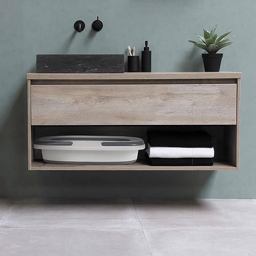 Miniatura 6 de Paquete de 2 cubos plegables grandes de 4.2 galones (16 L) con asa para limpieza de la casa, ahorro de espacio al aire libre, cubo de agua plegable