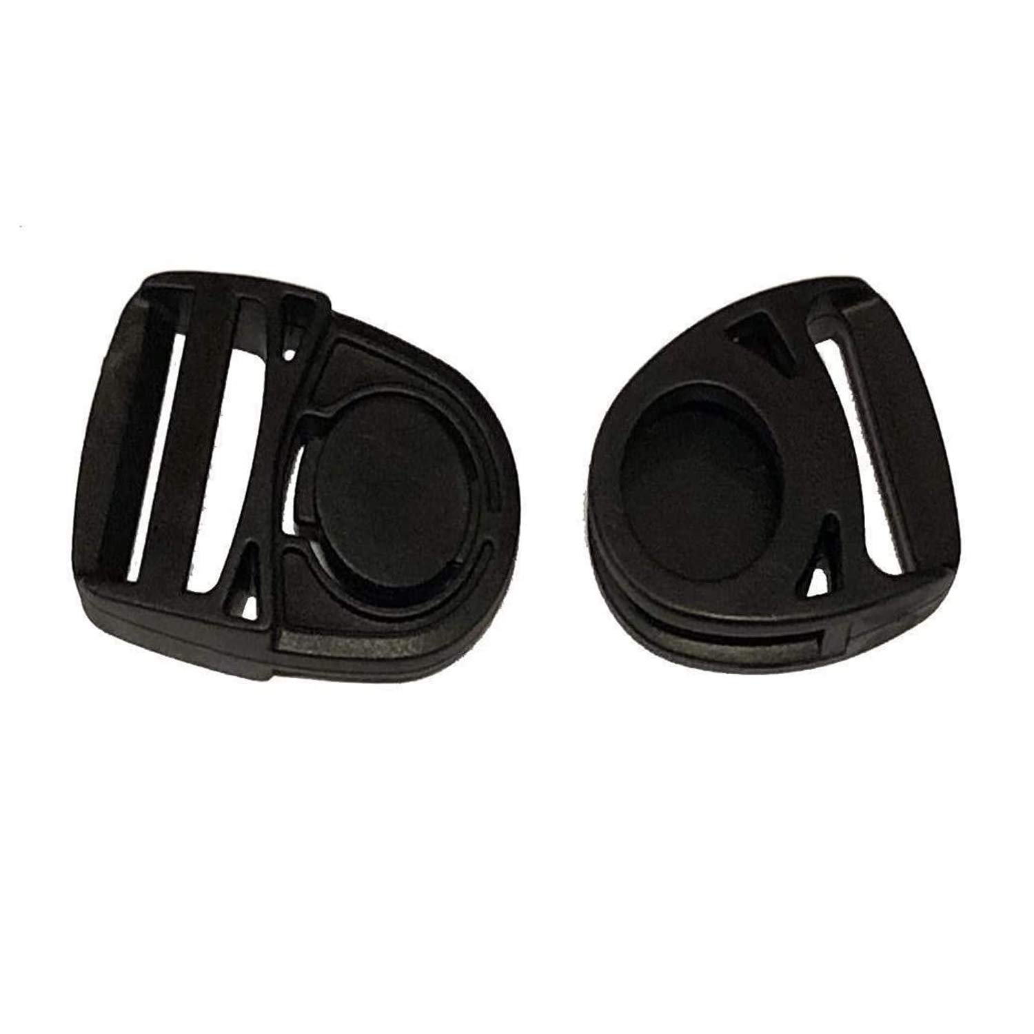 2 set di fibbie a sgancio laterale in plastica e cursore triglide – Fibbie regolabili da 25 mm per cinghie di cinghie, riparazione zaino, cinghie per bagagli fai da te, collari per