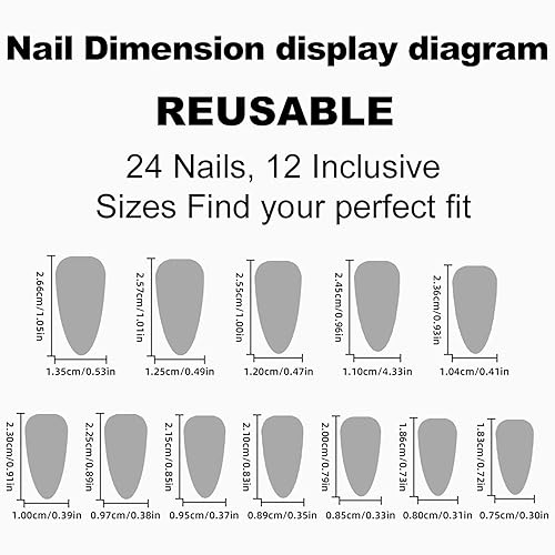 Miniatura 6 de Uñas postizas a presión de color rosa, uñas postizas medianas con diseño de almendra, uñas postizas brillantes con diseño de purpurina, uñas