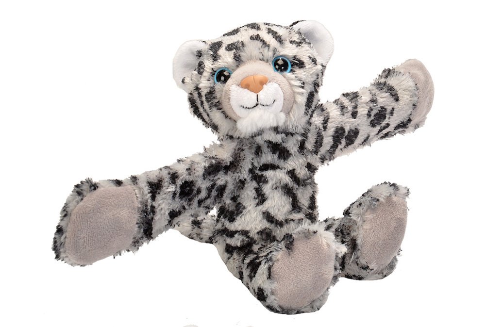 WILD REPUBLICHuggers, Snow Leopard Plush Toy, Slap Bracelet, Stuffed Animal, Kids Toys, 8 inches