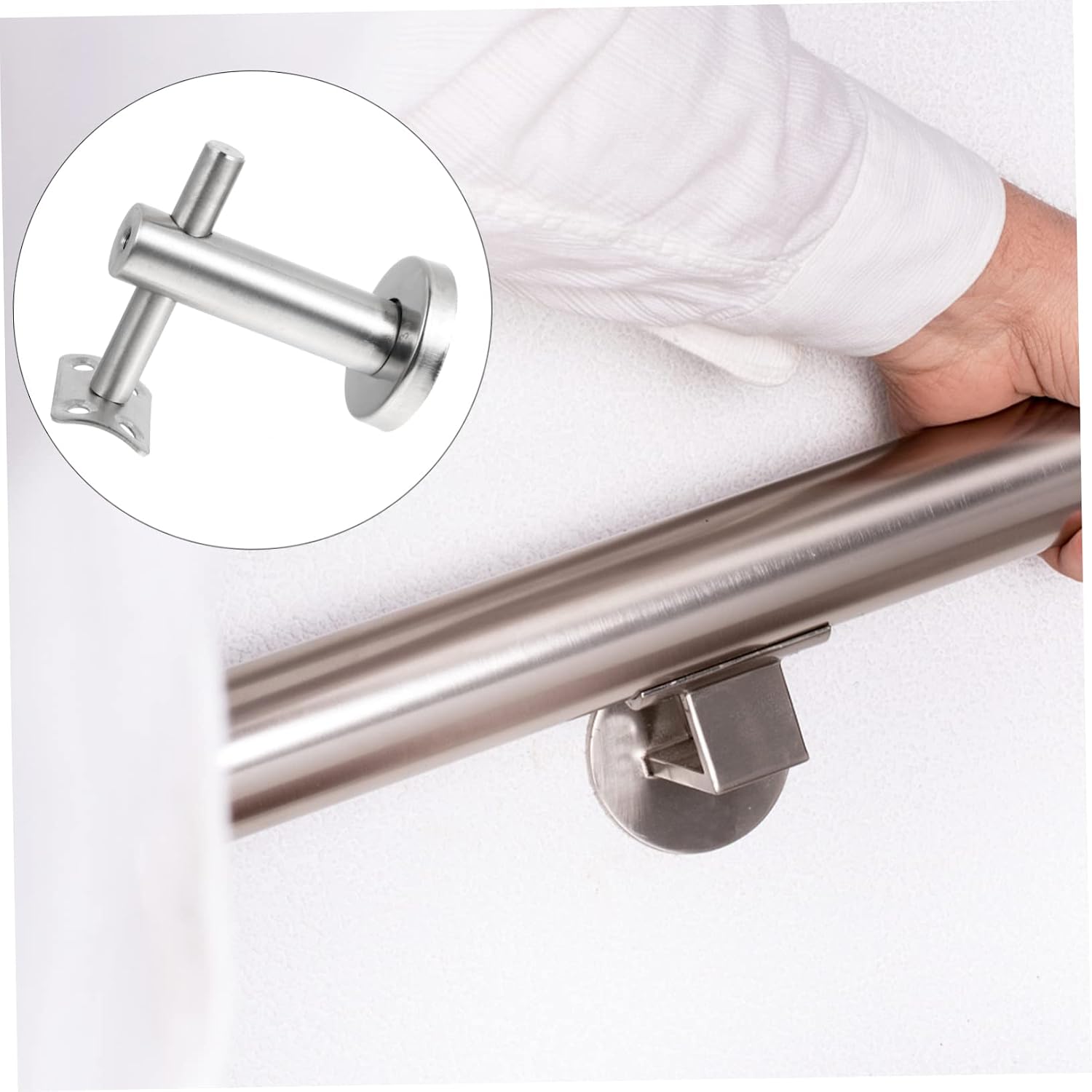 Straight Handrail Bracket Kit Wall Mount Handrail Support Railing Brackets for Stairs