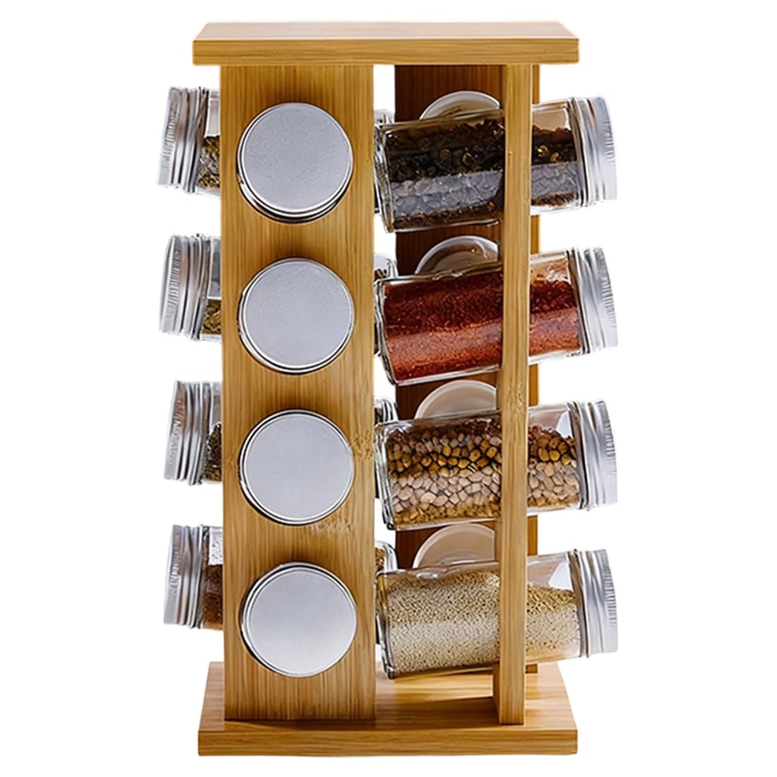 Hndhbfgrt Wooden Kitchen Condiment Rack Rotatable Fragrance Finishing Rack Multi-Layer Seasoning Bottle Storage Rack