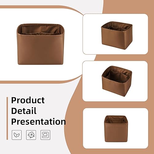 Miniatura 8 de DGAZ Organizador de bolso, sedoso y suave, seda, bolso de mano de lujo en moldeadores de bolsa, para mujer, se adapta a picotin1822 bolsas (dorado,