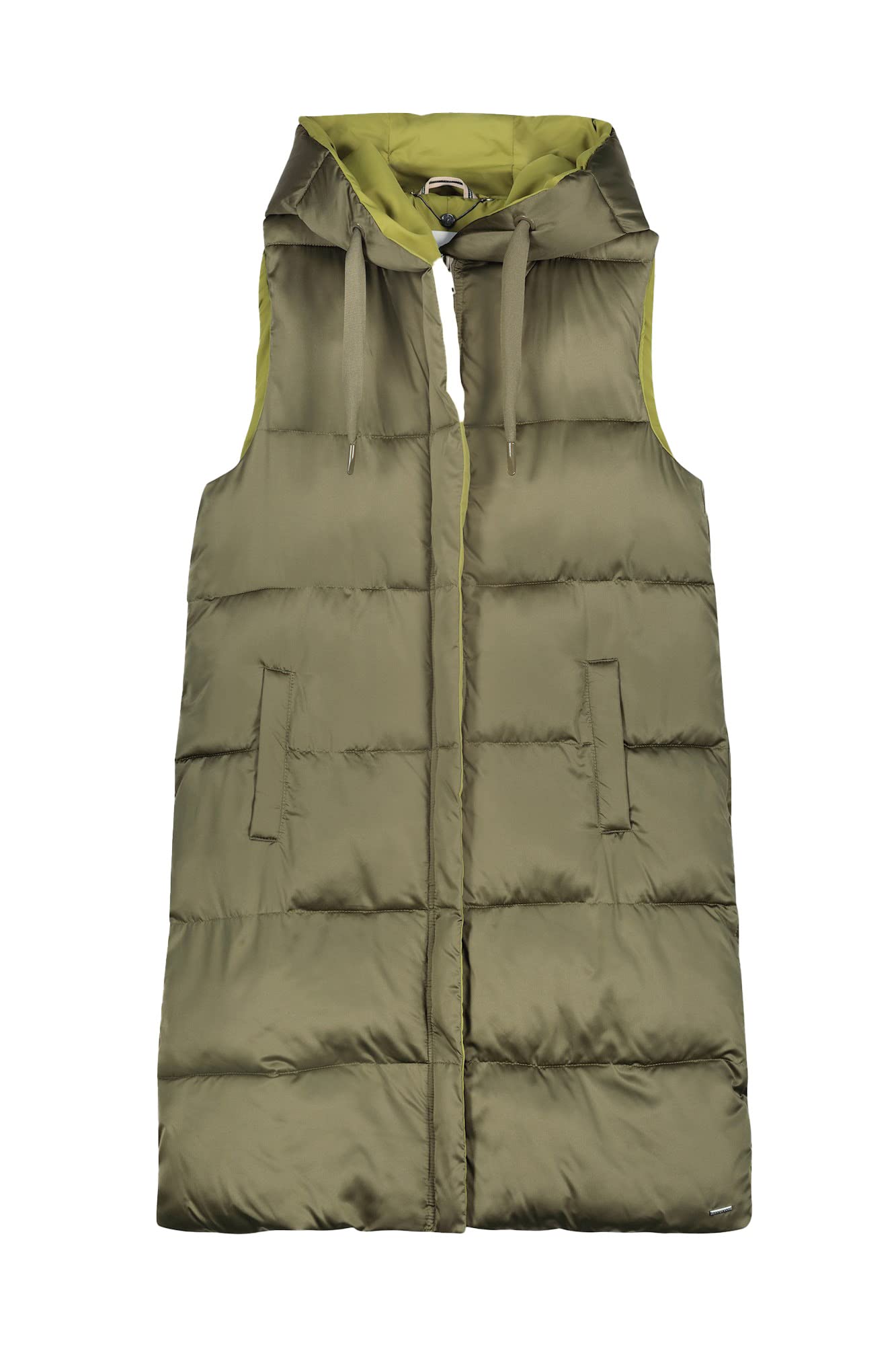 Rino And Pelle Womens Flyn Long Hooded Padded Waistcoat Pine