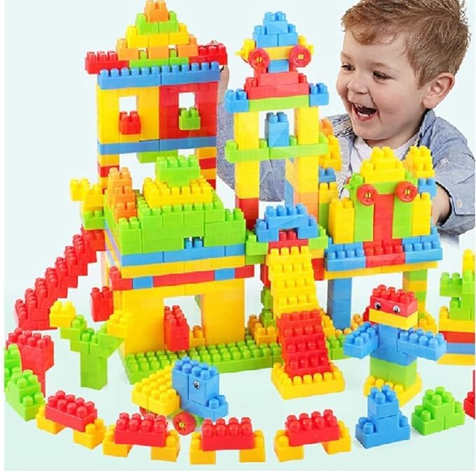 Image of Building Block Toy || Creative Educational Toys || Colorful Plastic Building and Construction Toys (Include 100 Cap) (504)