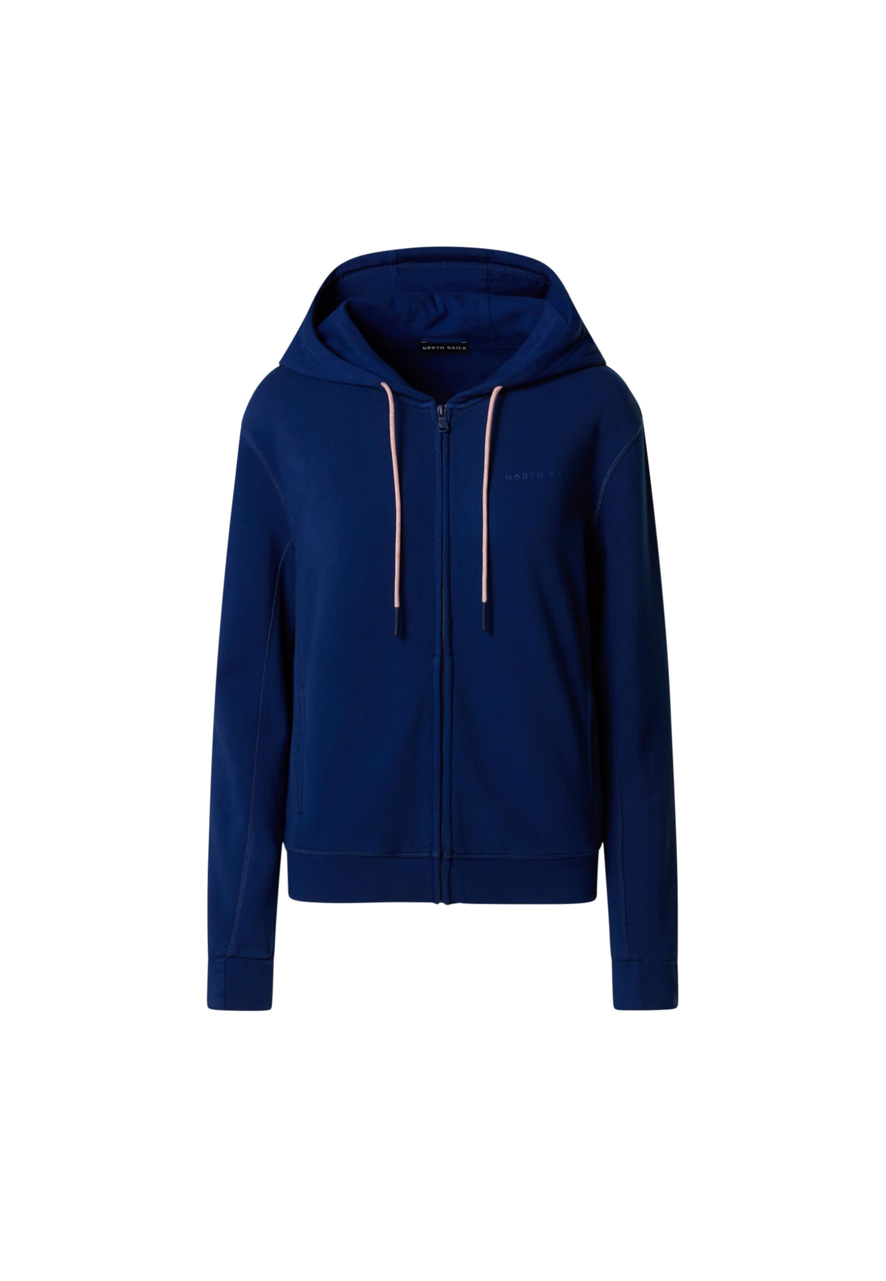 NORTH SAILS Felpa Donna con Cappuccio e Zip in French Terry Tinto in Capo