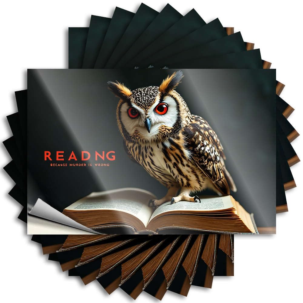 Stickers Playroom Decor | Autumn Cover Reading: Because Murder is Wrong. for Student(12X18CM)